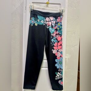 Adidas capri leggings stretch sport athletic pants 10/12 M girls